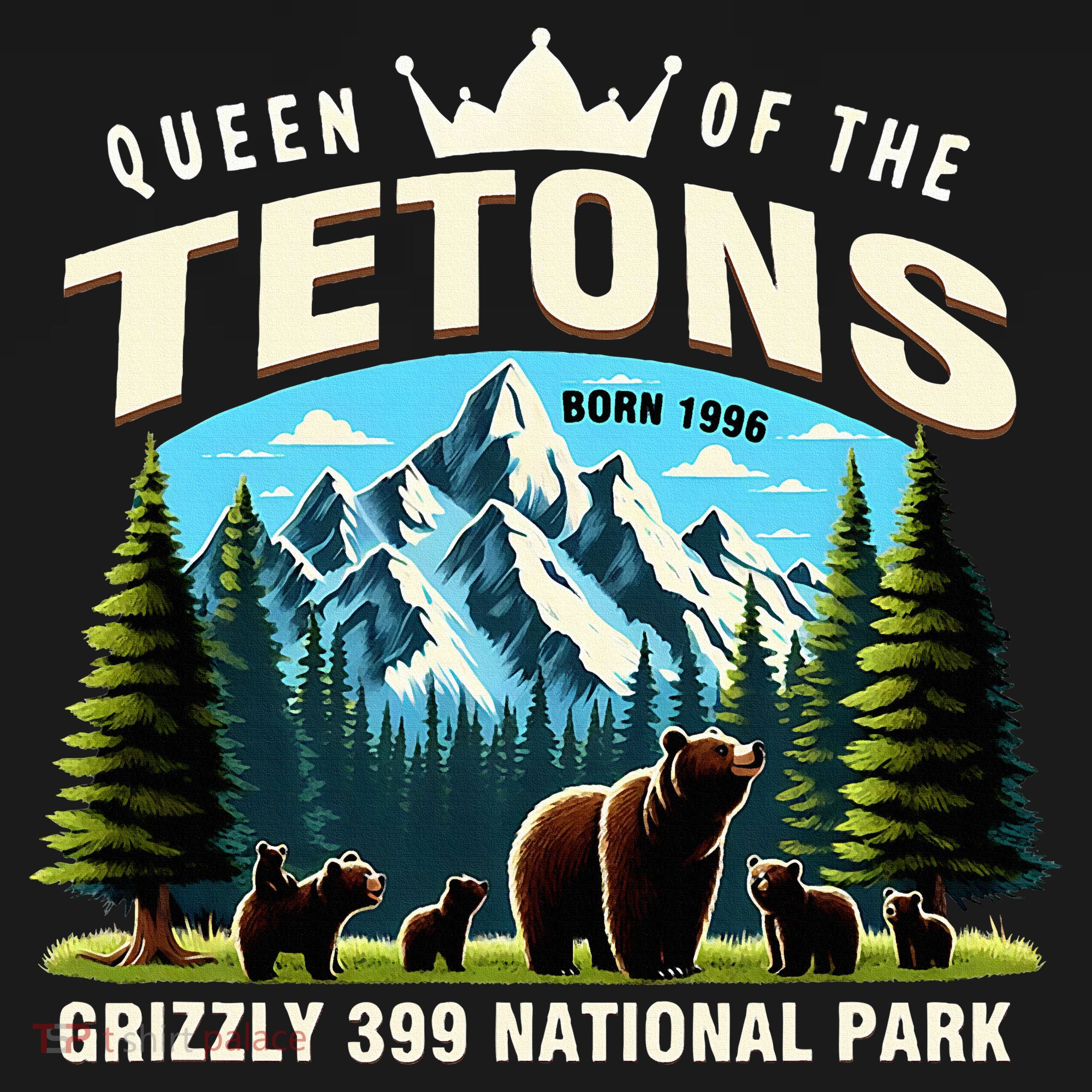 Queen Of The Tetons Grizzly 399 National Park Bear Lover Women's Hoodie