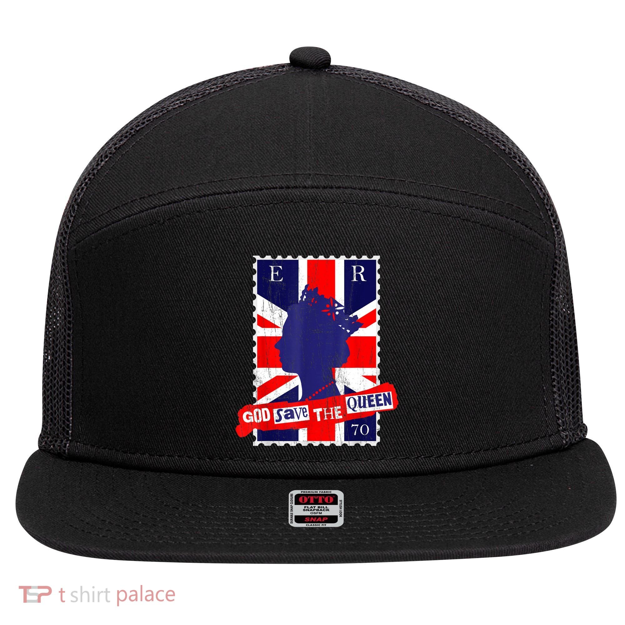 QUEEN'S PLATINUM JUBILEE GOD SAVE THE QUEEN 7 Panel Mesh Trucker Snapback Hat