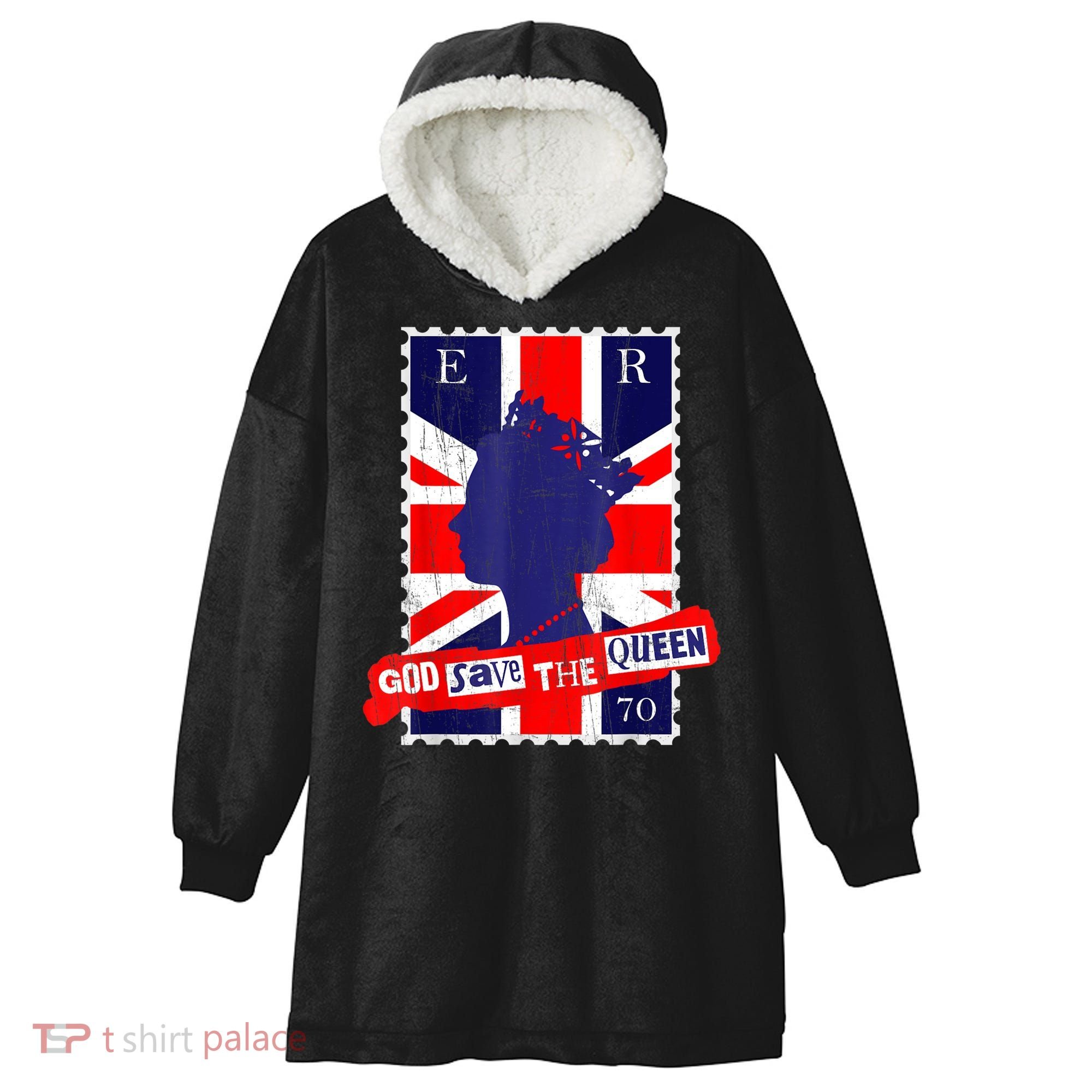 QUEEN'S PLATINUM JUBILEE GOD SAVE THE QUEEN Hooded Wearable Blanket