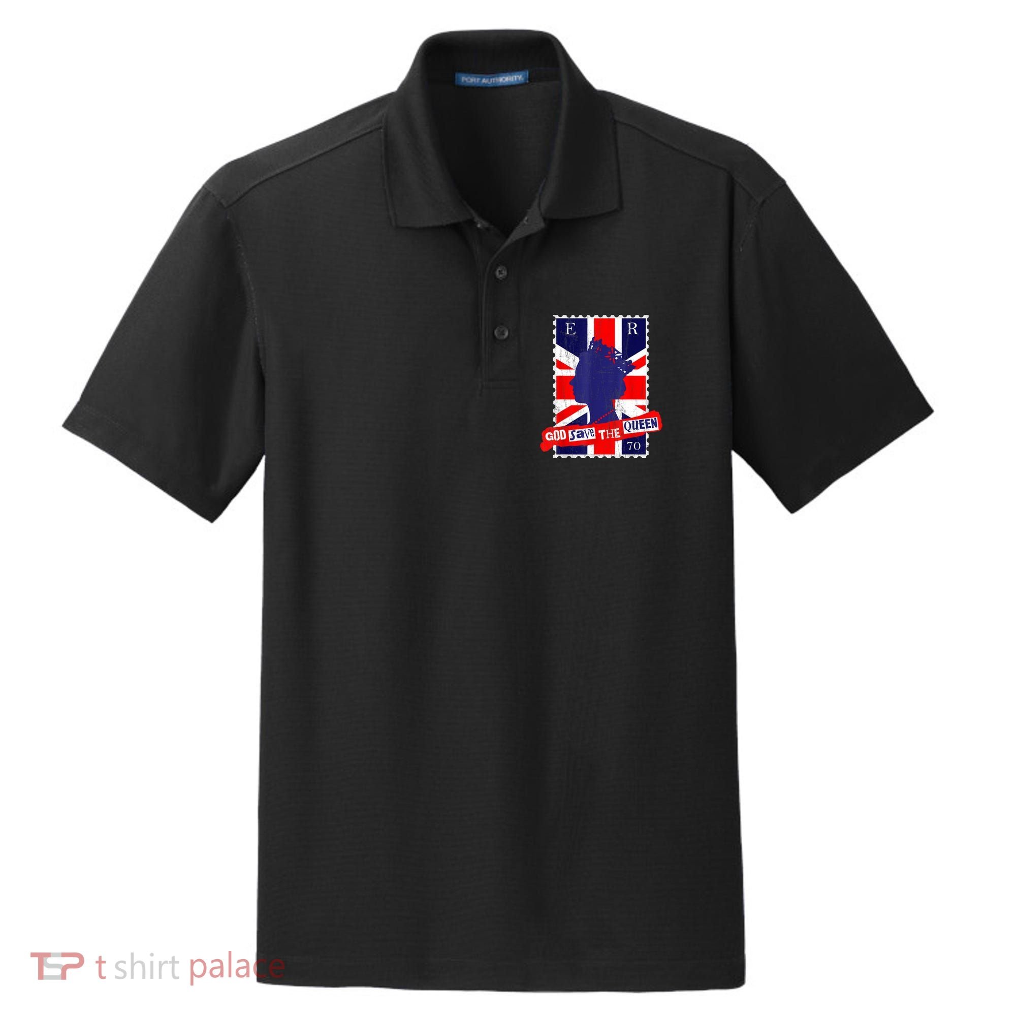 QUEEN'S PLATINUM JUBILEE GOD SAVE THE QUEEN Dry Zone Grid Polo