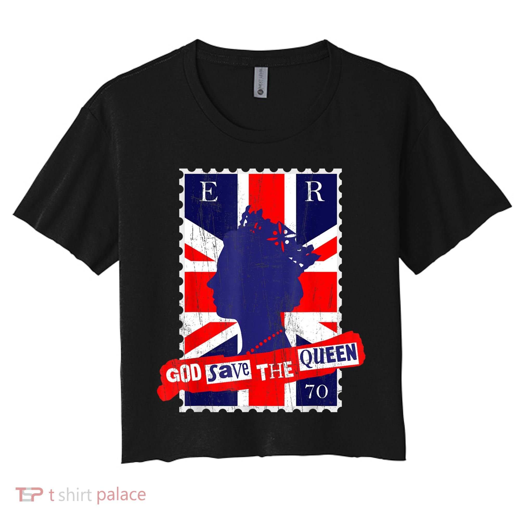 QUEEN'S PLATINUM JUBILEE GOD SAVE THE QUEEN Women's Crop Top Tee