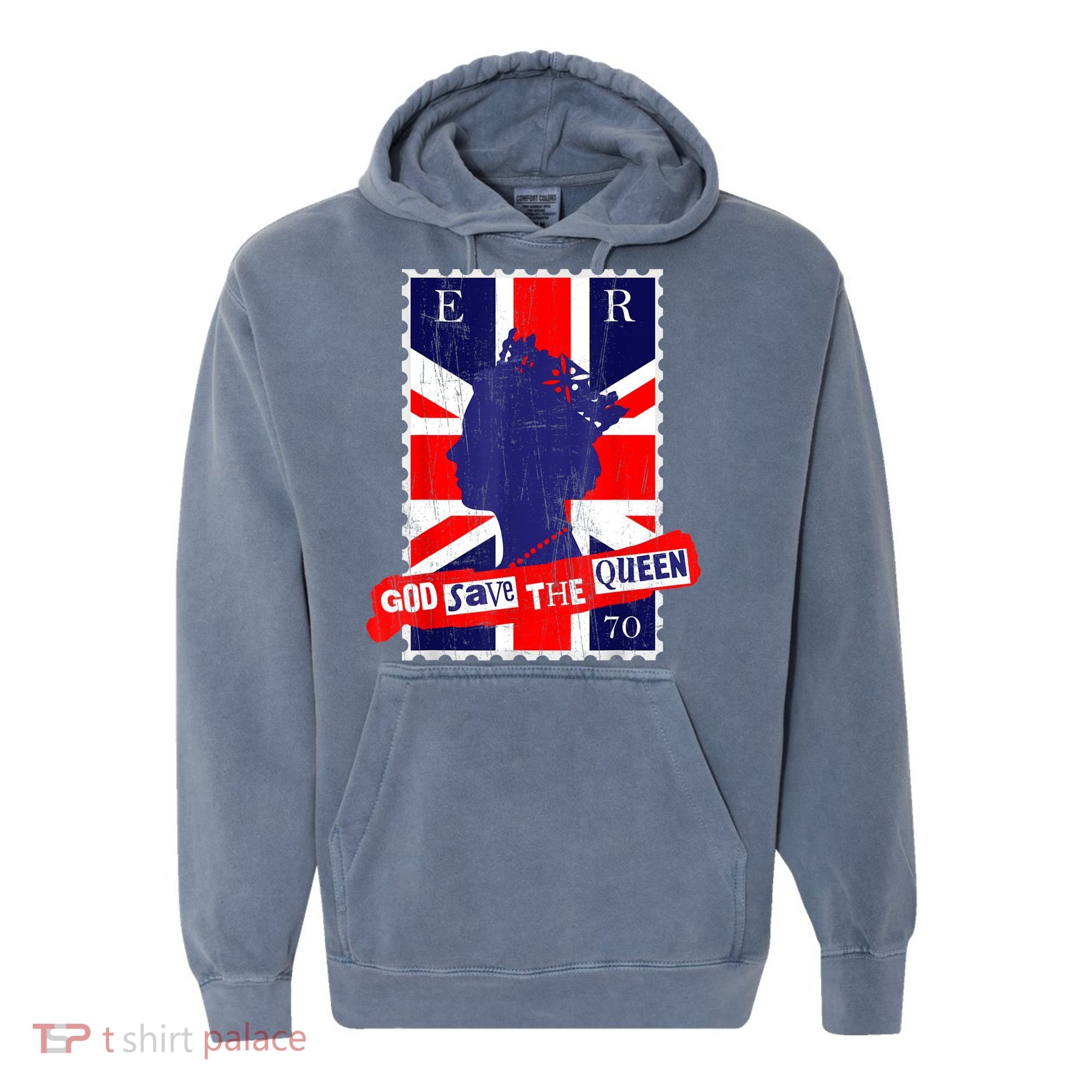 QUEEN'S PLATINUM JUBILEE GOD SAVE THE QUEEN Comfort Colors Garment-Dyed Hooded Sweatshirt