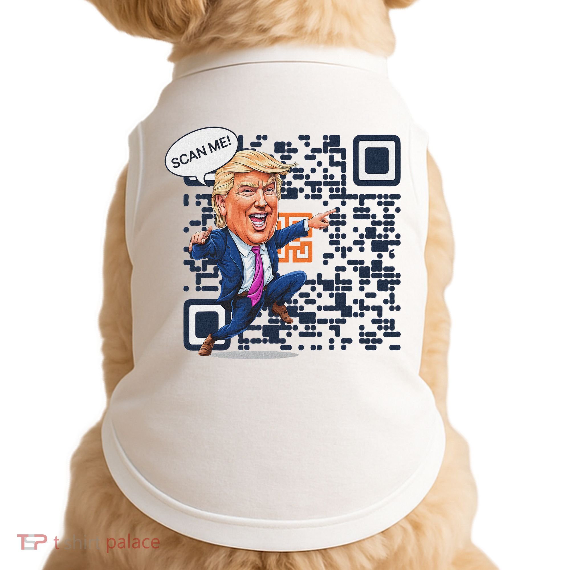 Qr President Trump Dance Code Doggie Tank