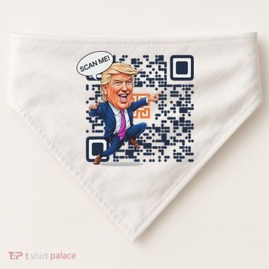 Qr President Trump Dance Code USA-Made Doggie Bandana