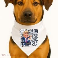 Qr President Trump Dance Code USA-Made Doggie Bandana thumb 1