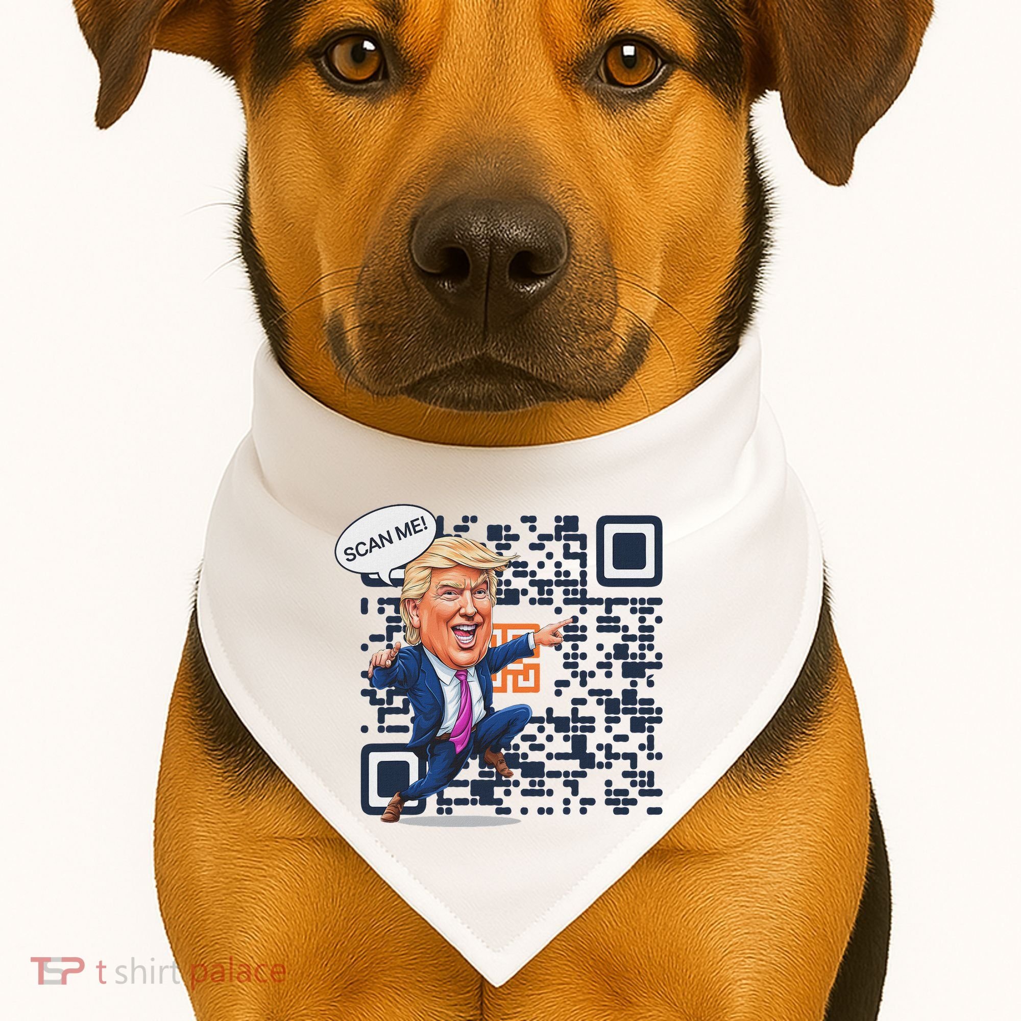 Qr President Trump Dance Code USA-Made Doggie Bandana