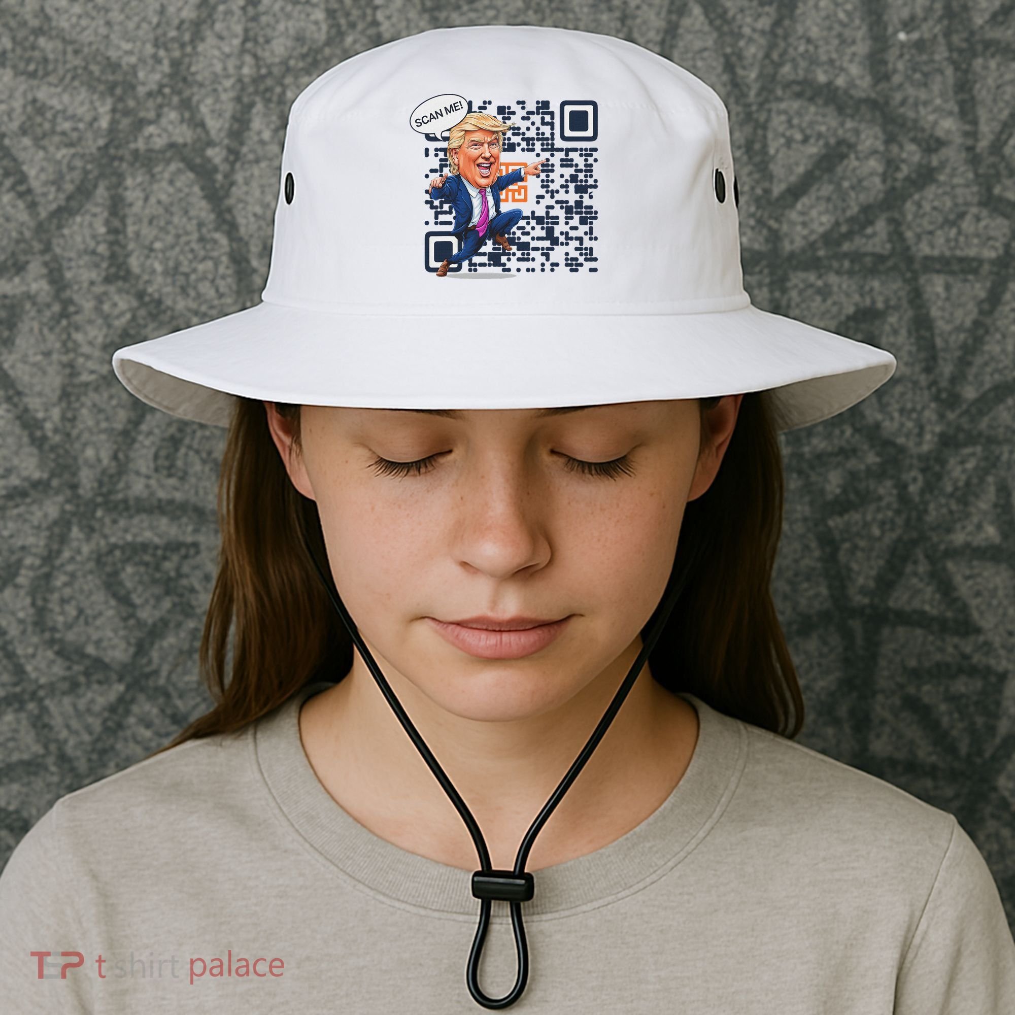 Qr President Trump Dance Code Bucket Hat