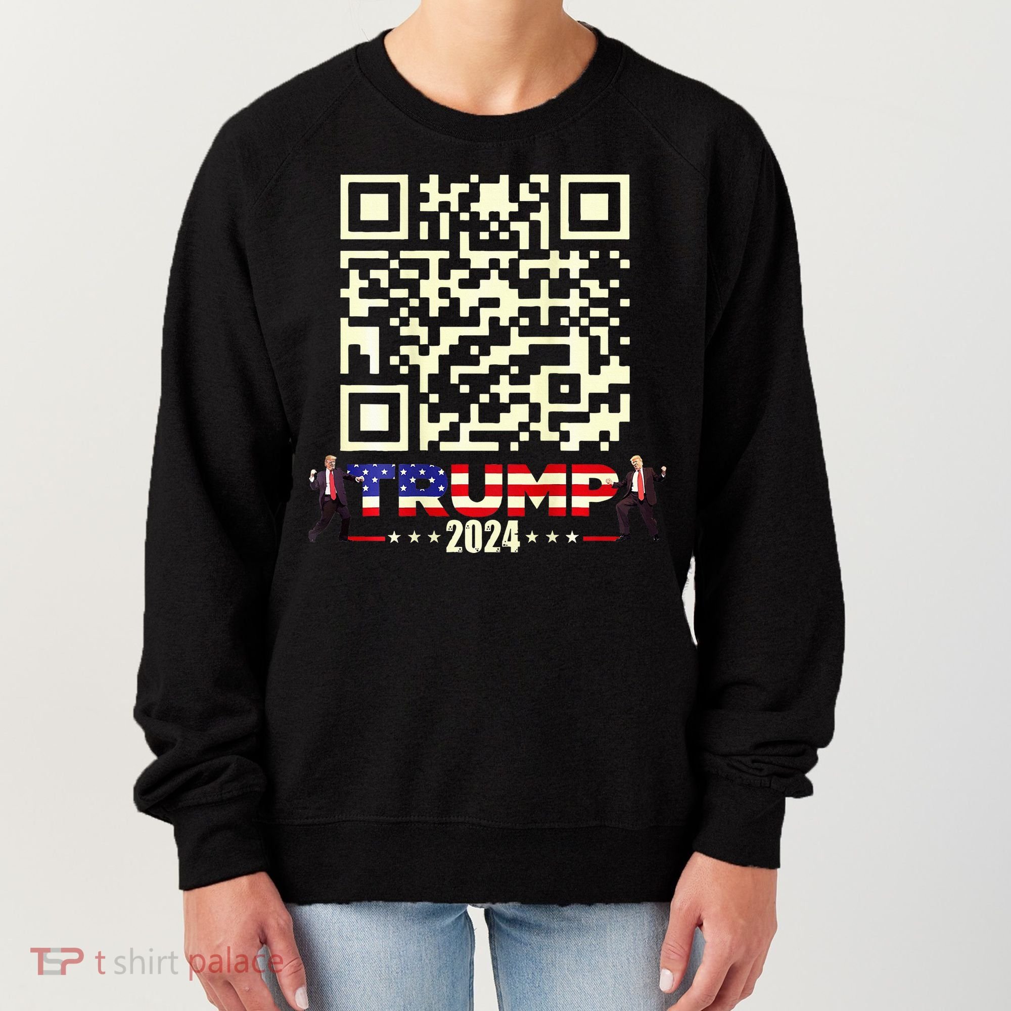 Qr President Trump 4547 Trump Dancing Code Women's Sweatshirt