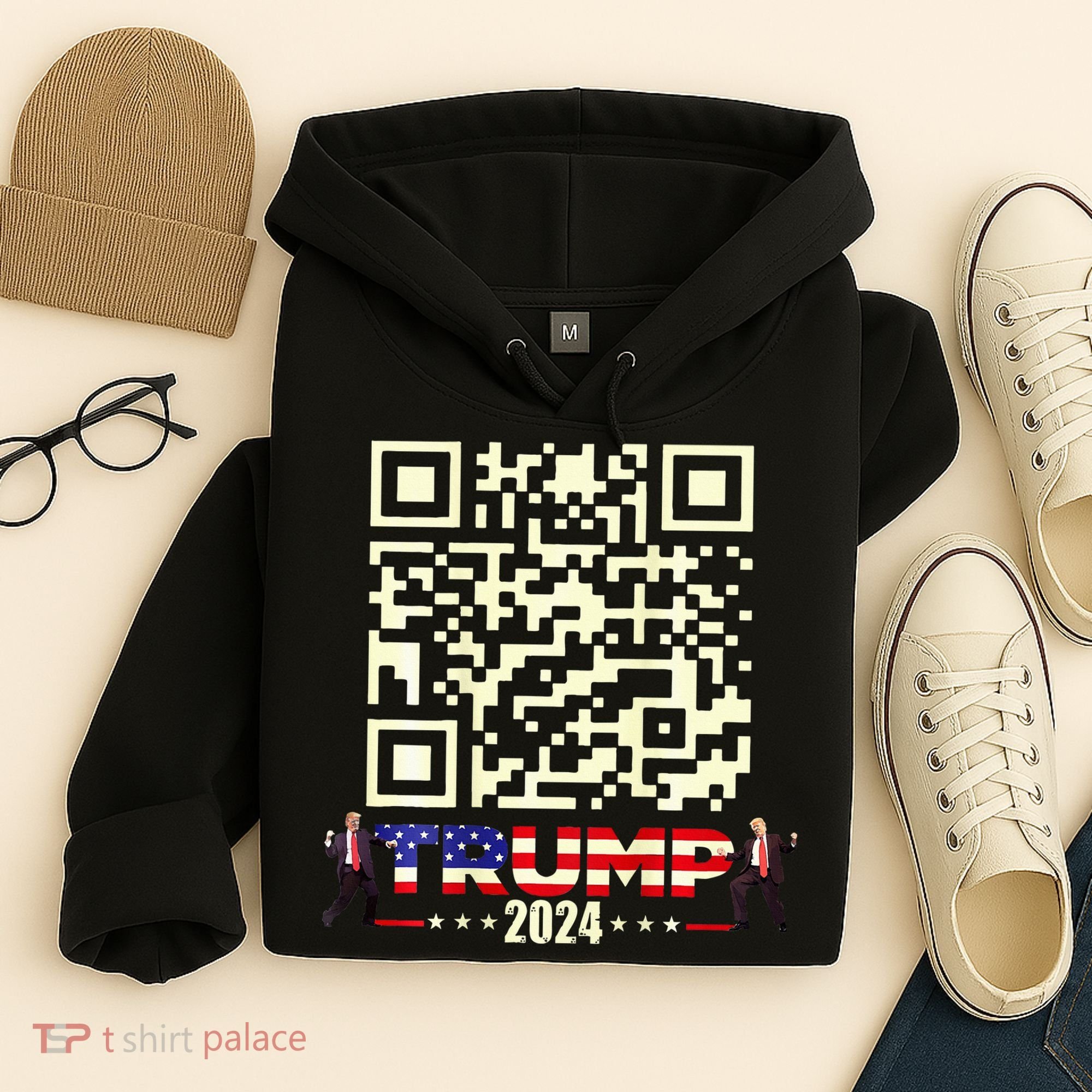 Qr President Trump 4547 Trump Dancing Code Hoodie