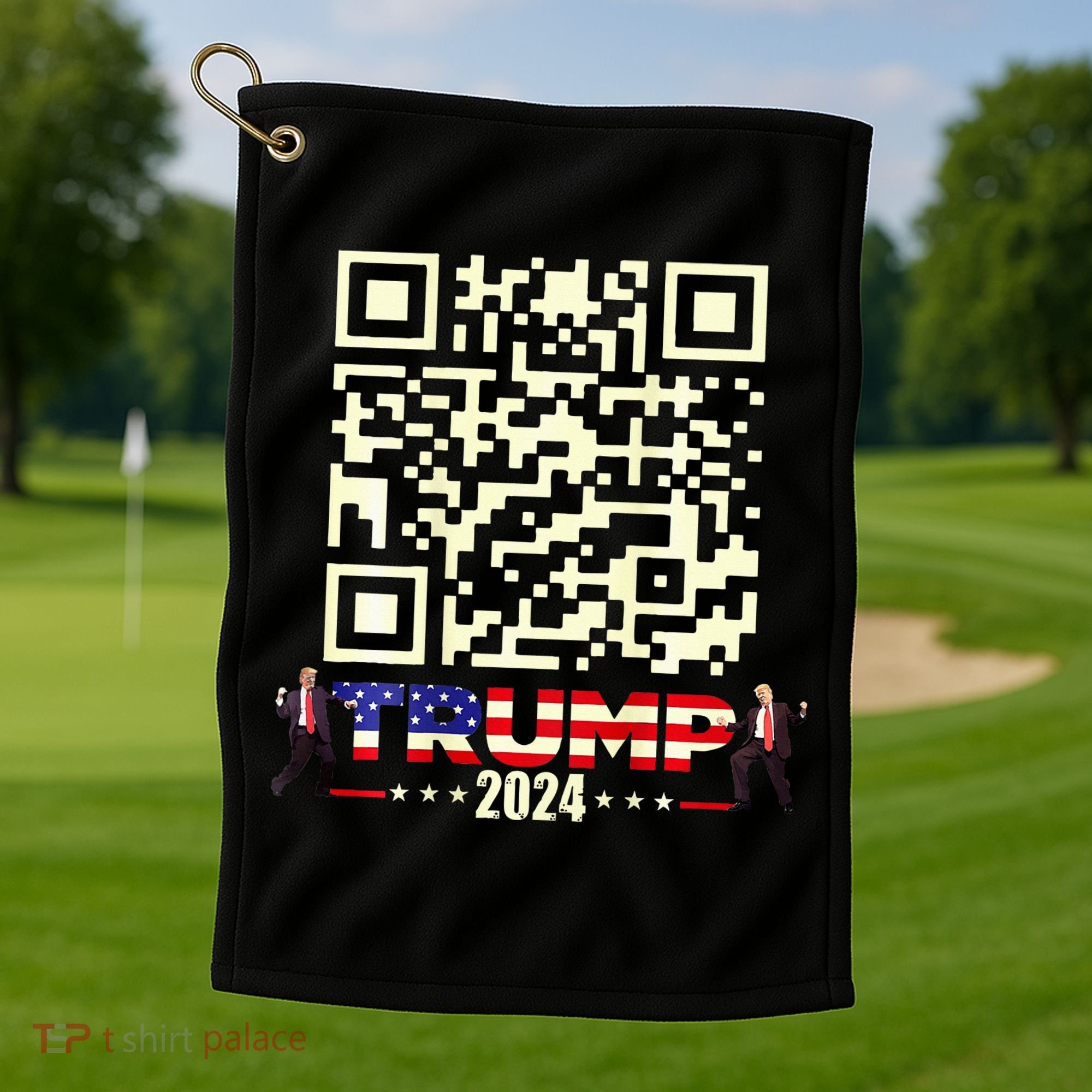 Qr President Trump 4547 Trump Dancing Code Golf Towel