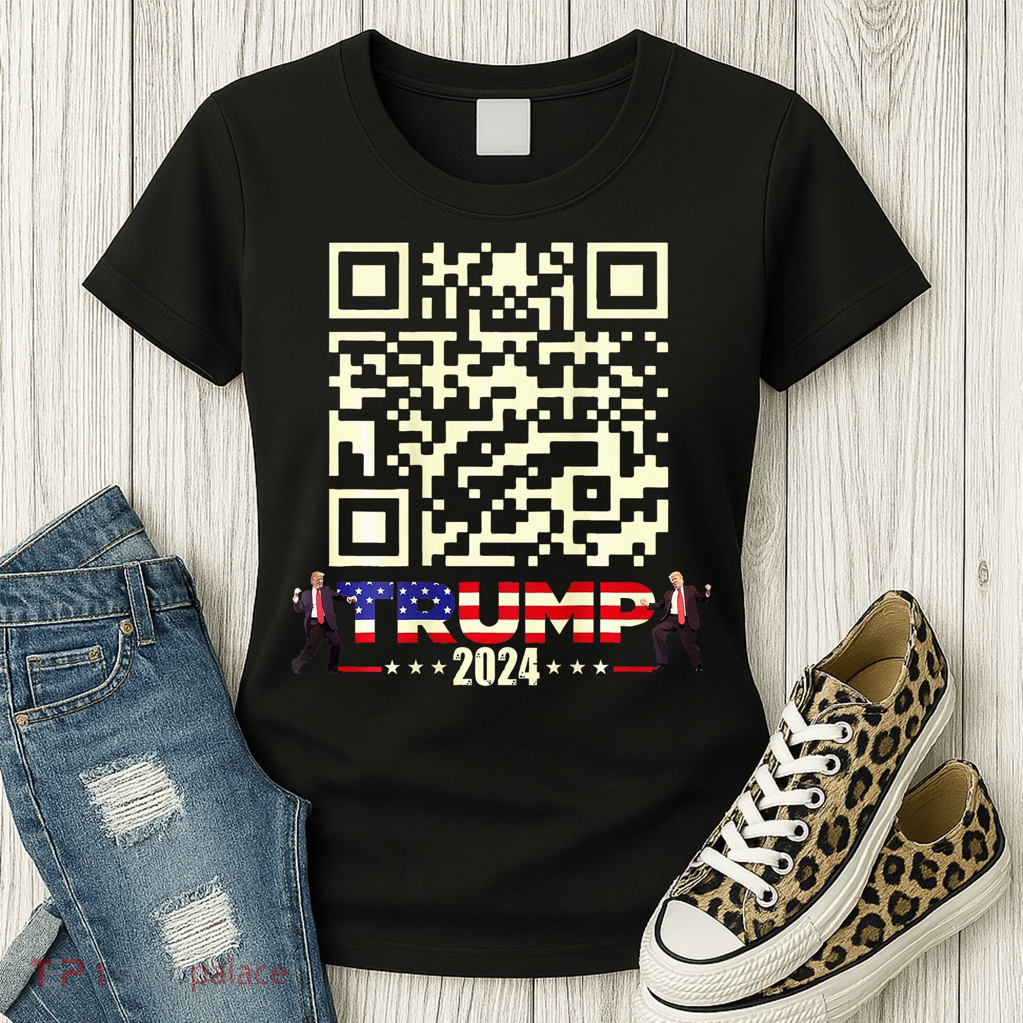Qr President Trump 4547 Trump Dancing Code Women's T-Shirt