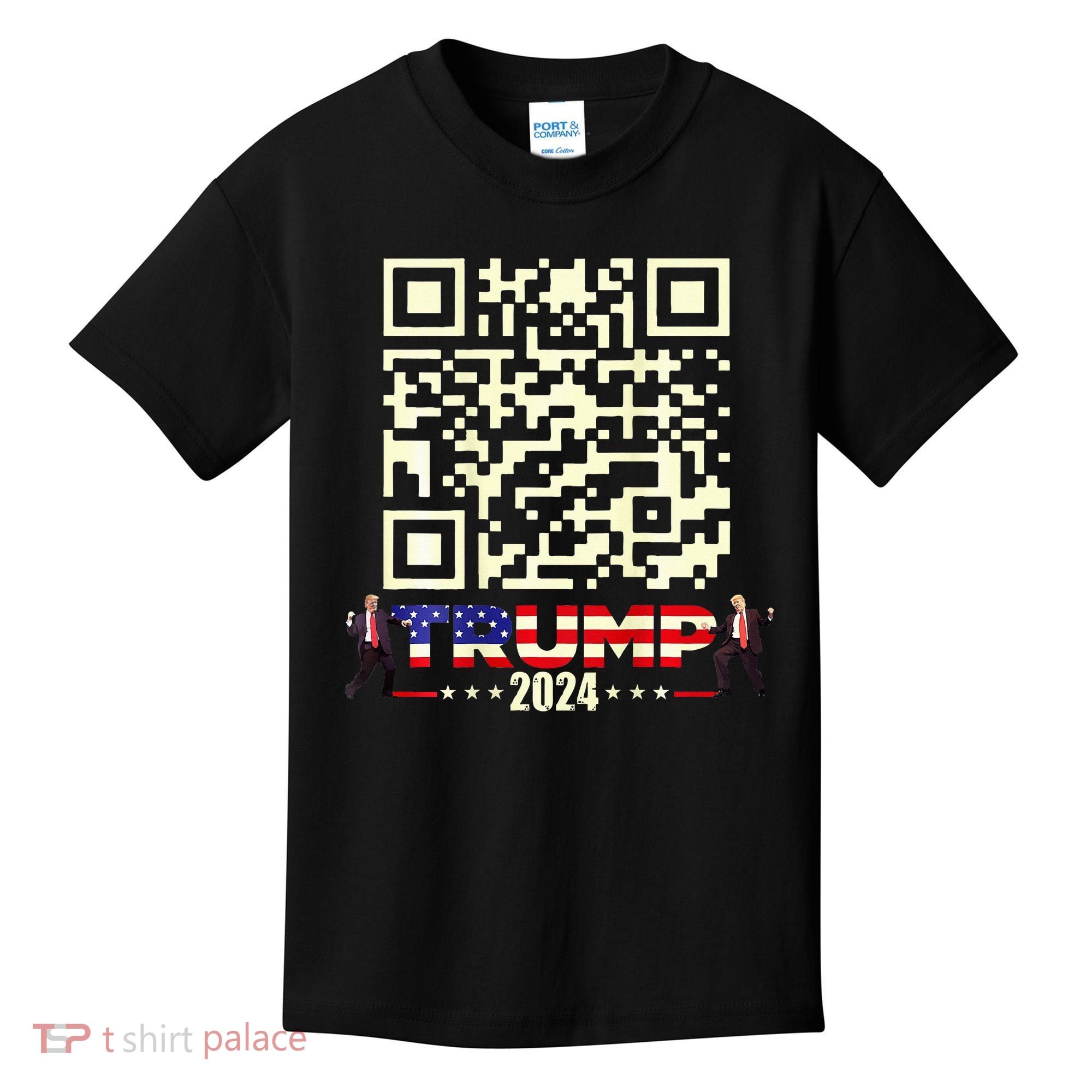 Qr President Trump 4547 Trump Dancing Code Kids T-Shirt