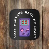 Quit Playing With My Heart Retro Video Game Coaster thumb 0