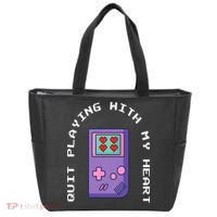 Quit Playing With My Heart Retro Video Game Tote Bag thumb 0