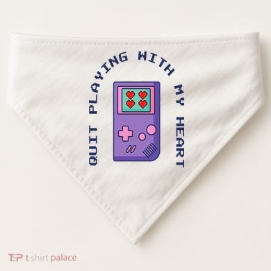 Quit Playing With My Heart Retro Video Game USA-Made Doggie Bandana