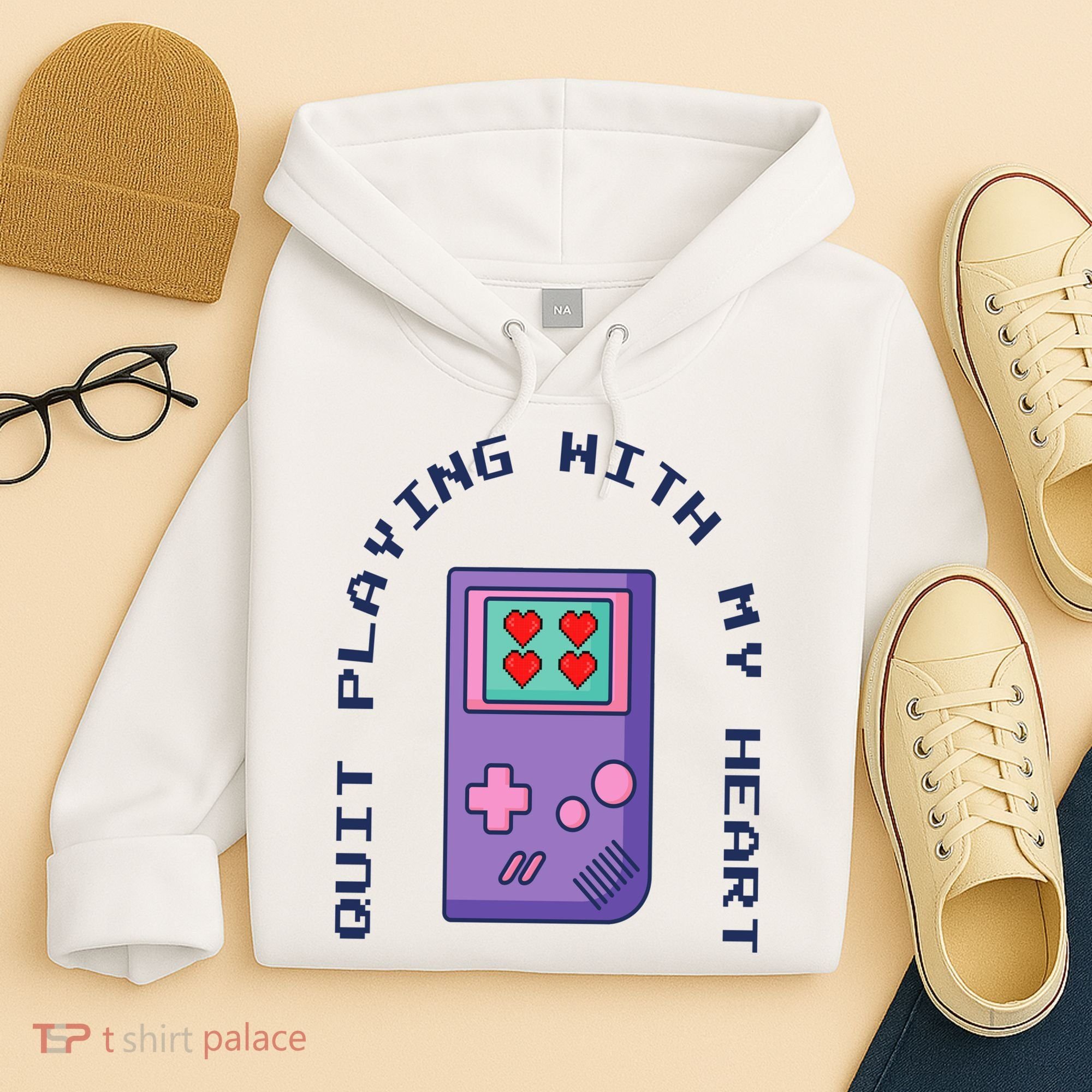 Quit Playing With My Heart Retro Video Game Hoodie