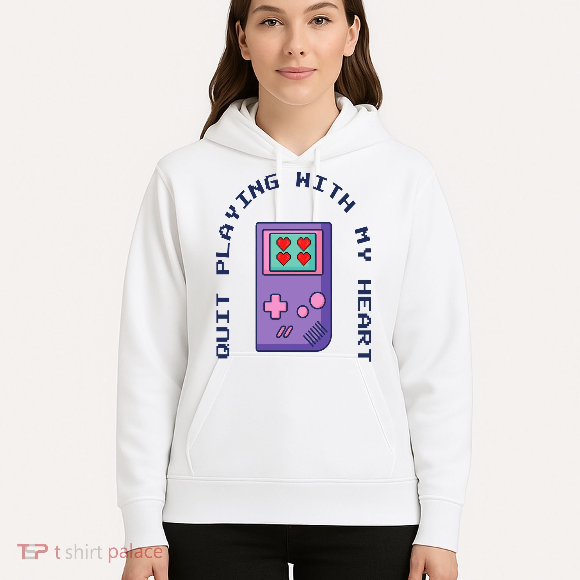 Quit Playing With My Heart Retro Video Game Hoodie
