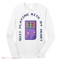 Quit Playing With My Heart Retro Video Game Long Sleeve Shirt thumb 0