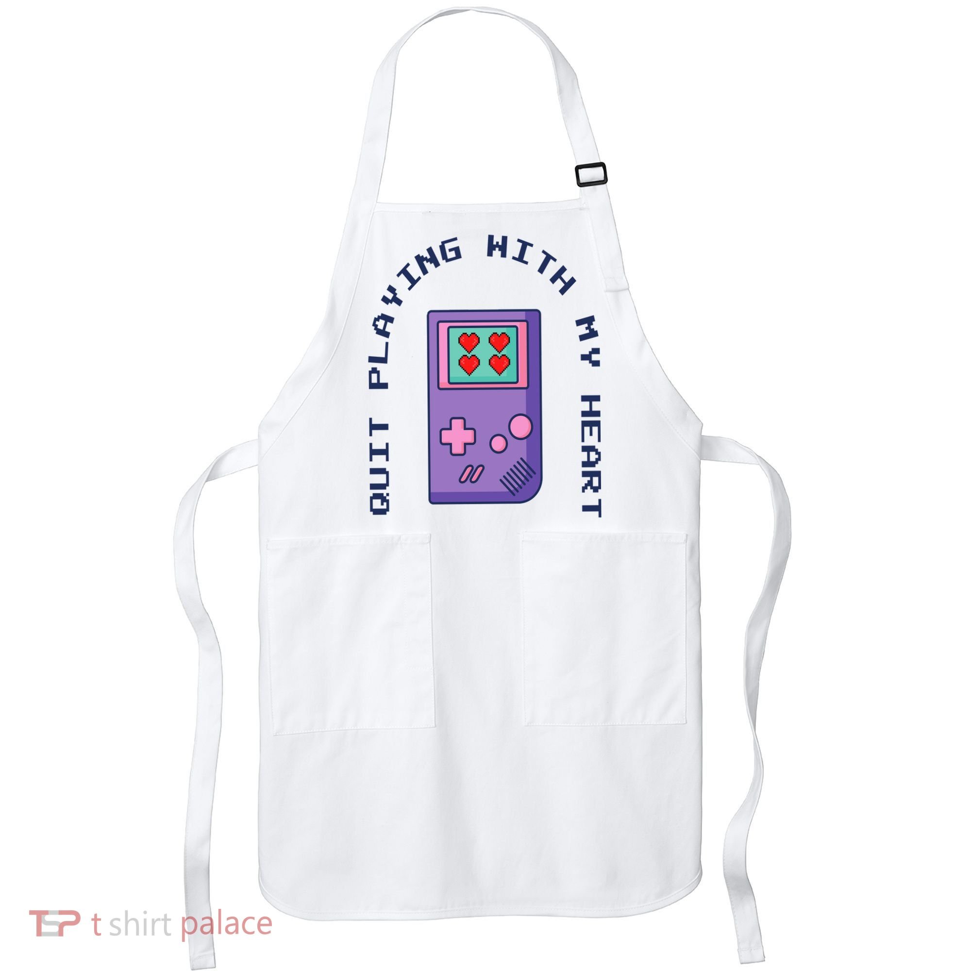 Quit Playing With My Heart Retro Video Game Apron