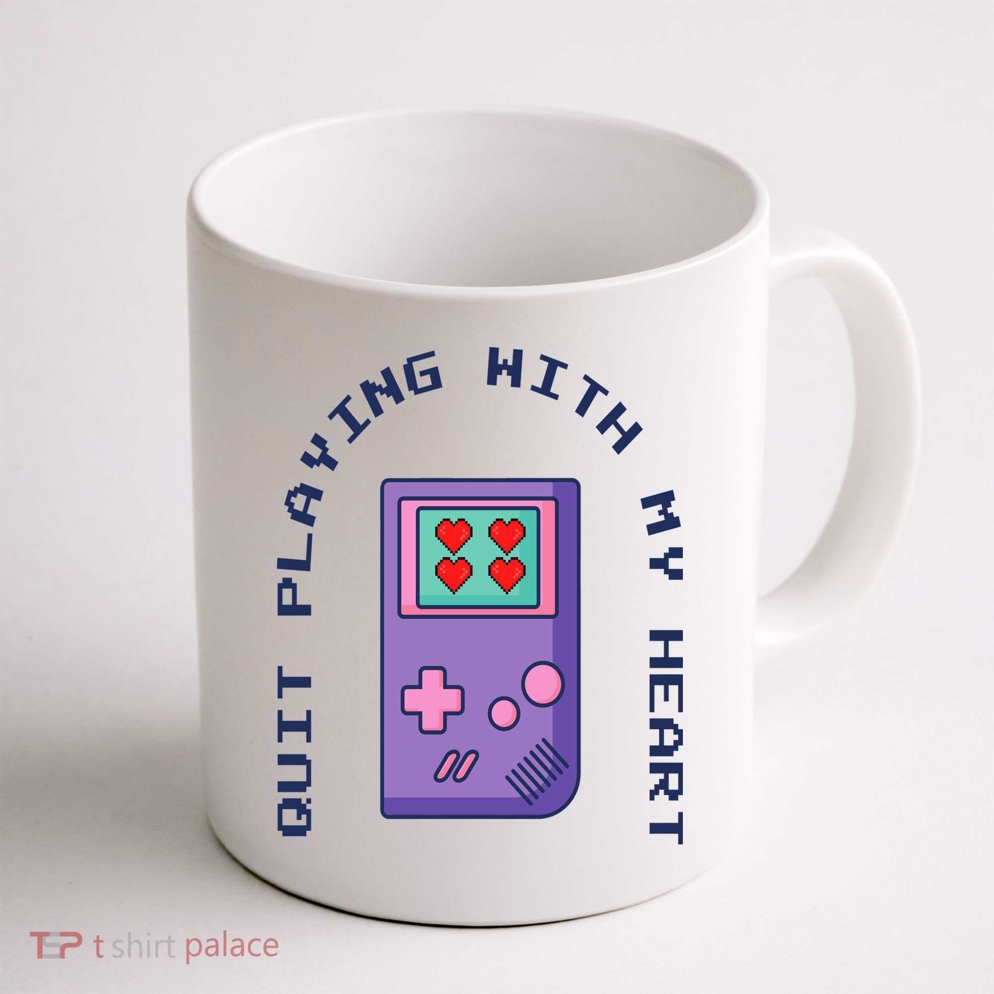 Quit Playing With My Heart Retro Video Game Coffee Mug