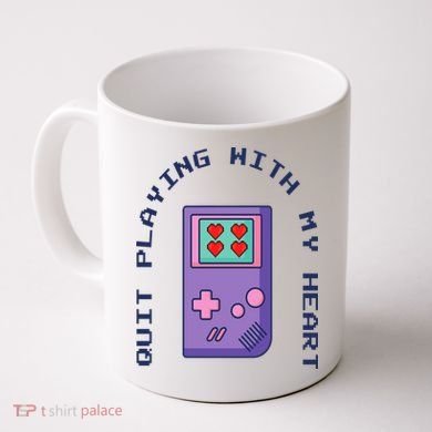 Quit Playing With My Heart Retro Video Game Coffee Mug
