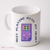 Quit Playing With My Heart Retro Video Game Coffee Mug thumb 0