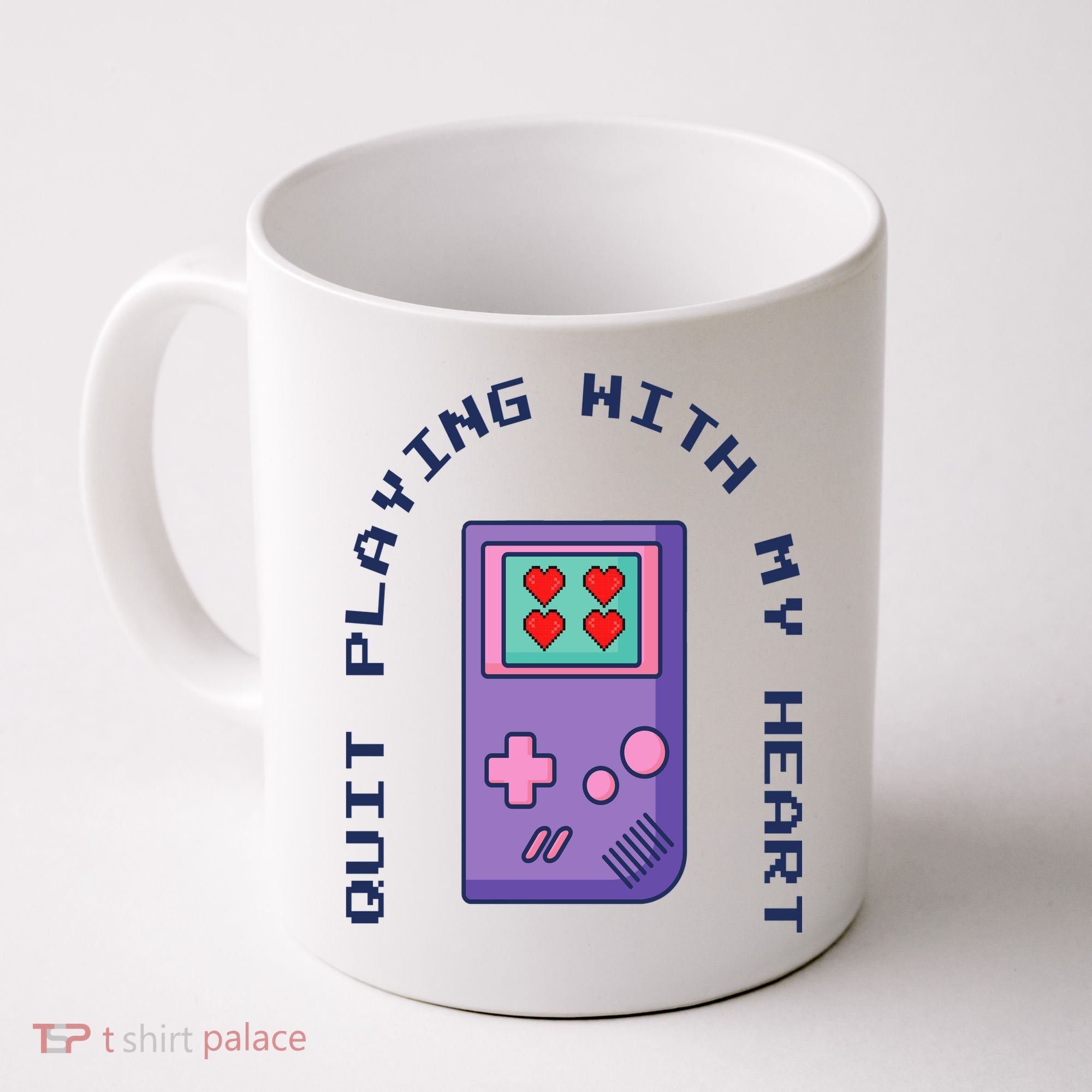 Quit Playing With My Heart Retro Video Game Coffee Mug