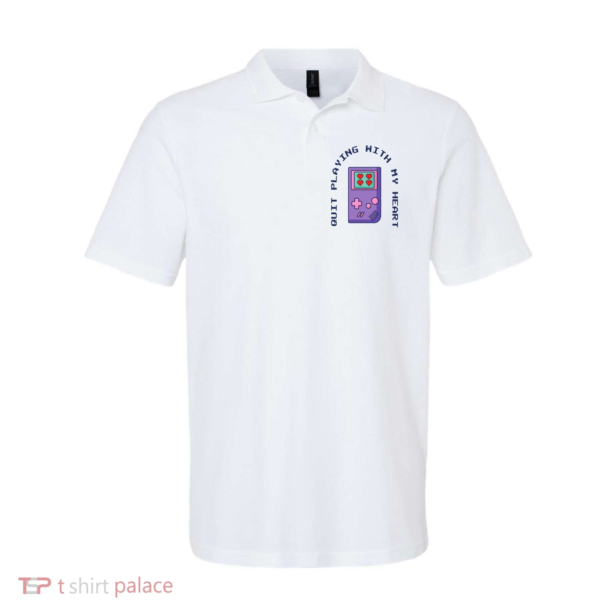 Quit Playing With My Heart Retro Video Game Polo