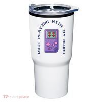 Quit Playing With My Heart Retro Video Game Tumbler thumb 0