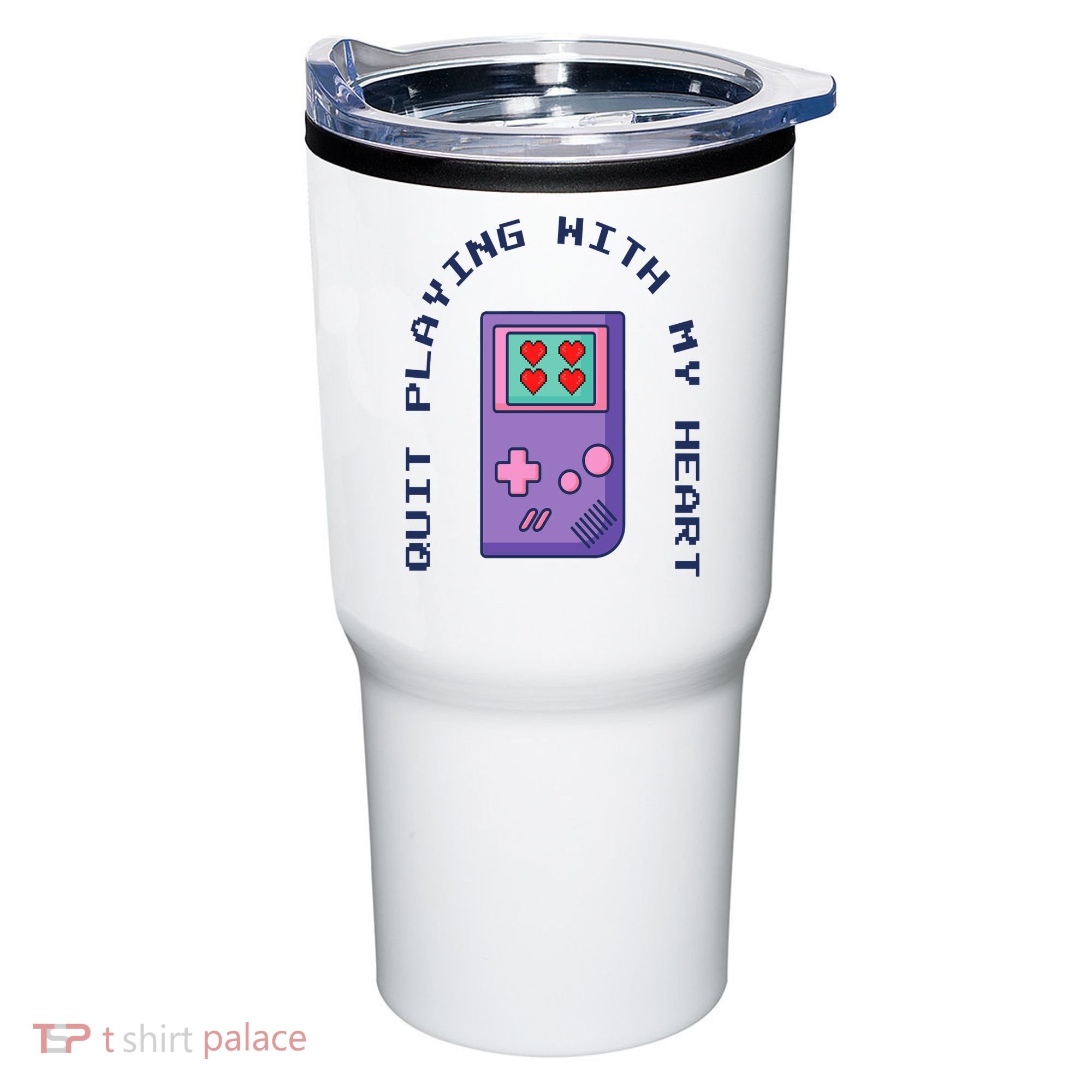 Quit Playing With My Heart Retro Video Game Tumbler
