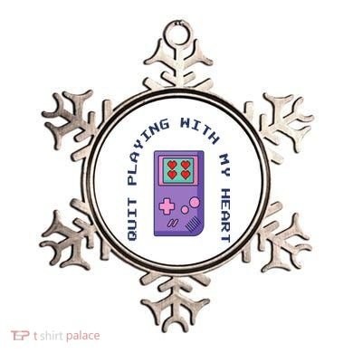 Quit Playing With My Heart Retro Video Game Ornament