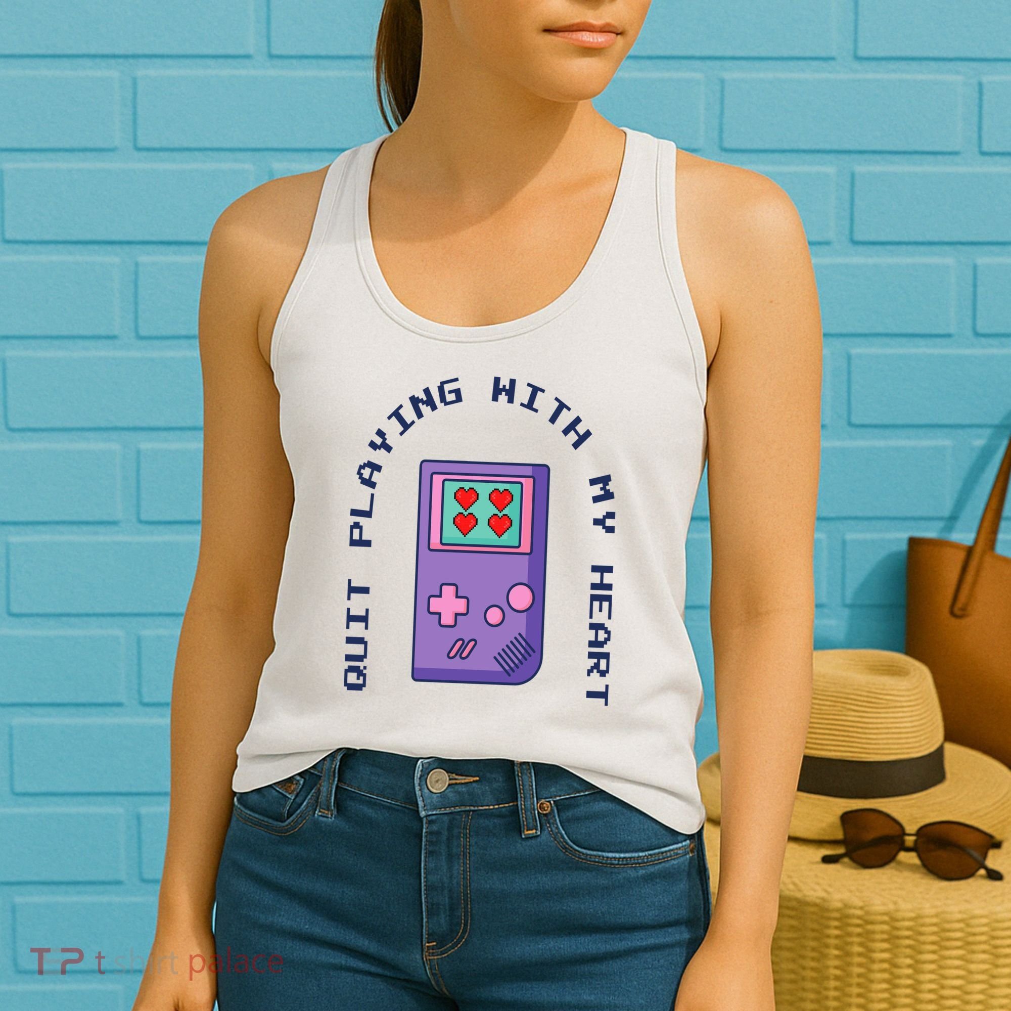 Quit Playing With My Heart Retro Video Game Women's Tank Top