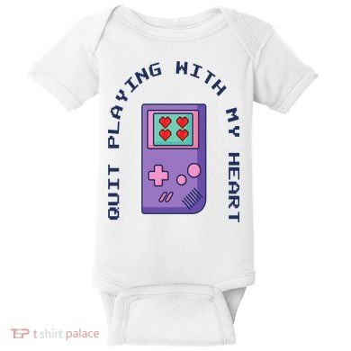 Quit Playing With My Heart Retro Video Game Baby Bodysuit