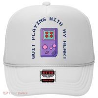 Quit Playing With My Heart Retro Video Game Hat thumb 0