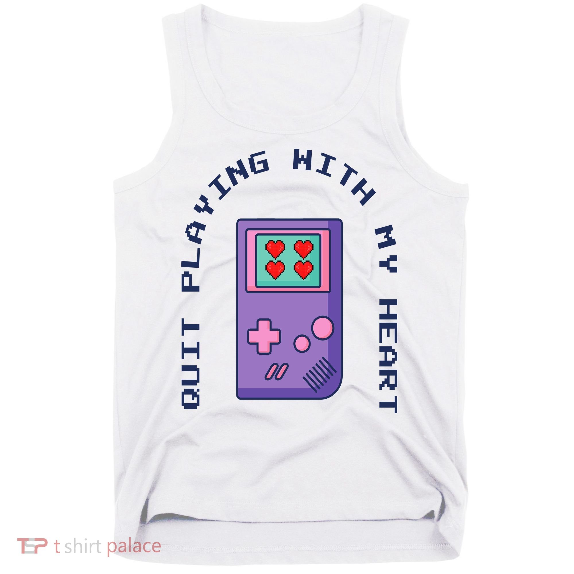 Quit Playing With My Heart Retro Video Game Tank Top