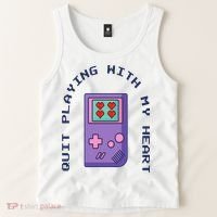 Quit Playing With My Heart Retro Video Game Tank Top thumb 2