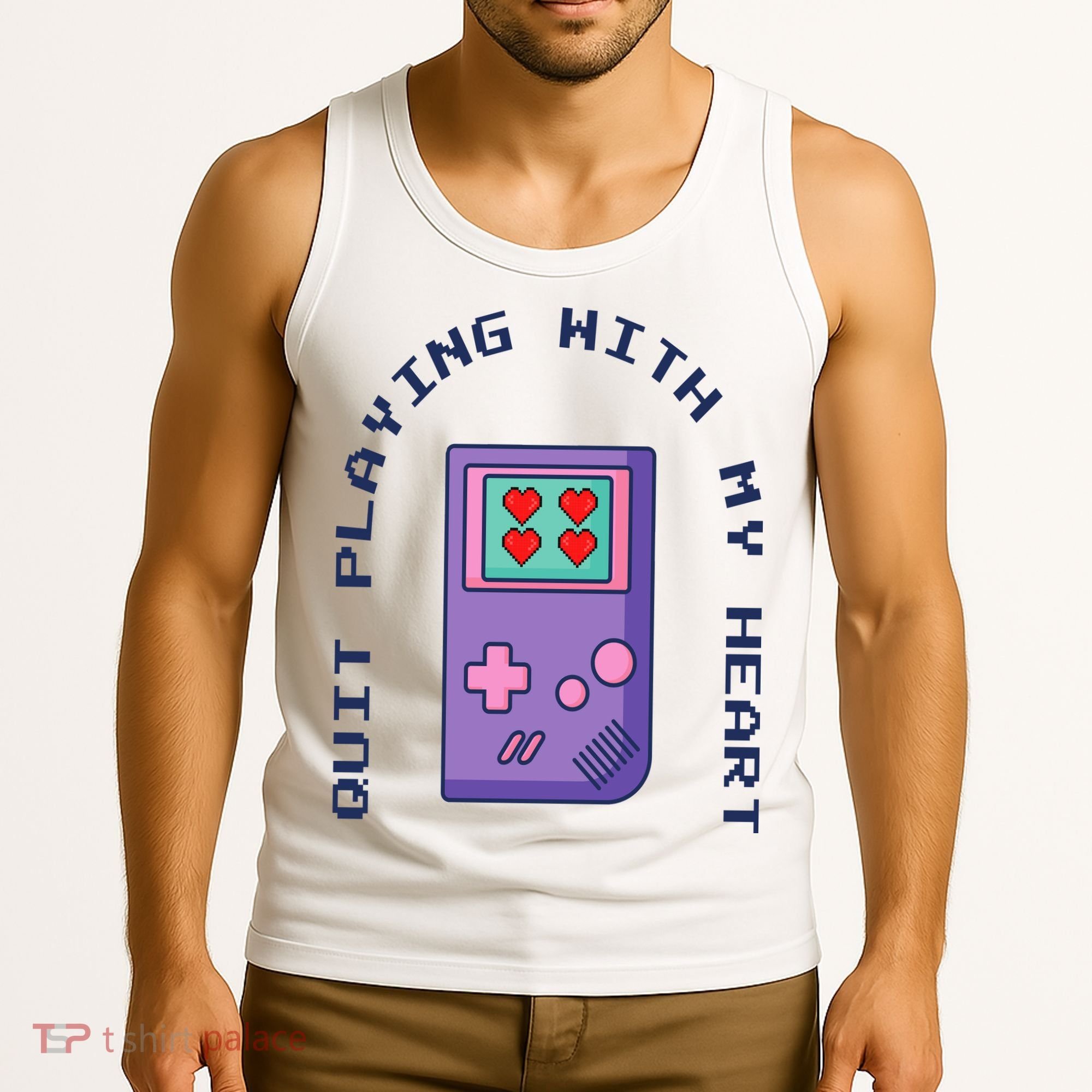Quit Playing With My Heart Retro Video Game Tank Top