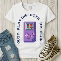 Quit Playing With My Heart Retro Video Game Women's T-Shirt thumb 3