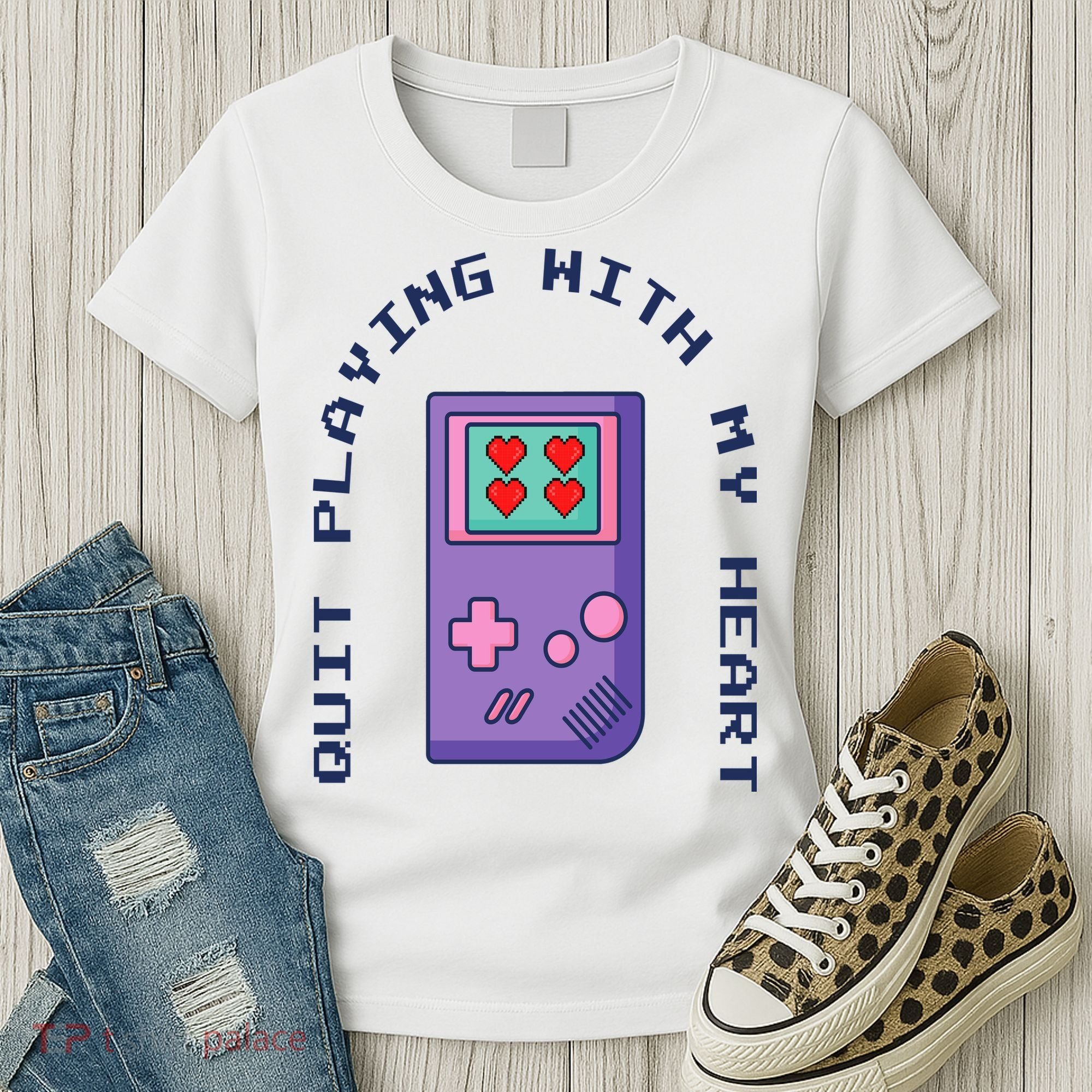 Quit Playing With My Heart Retro Video Game Women's T-Shirt