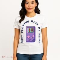 Quit Playing With My Heart Retro Video Game Women's T-Shirt thumb 4