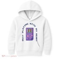 Quit Playing With My Heart Retro Video Game Kids Hoodie thumb 0