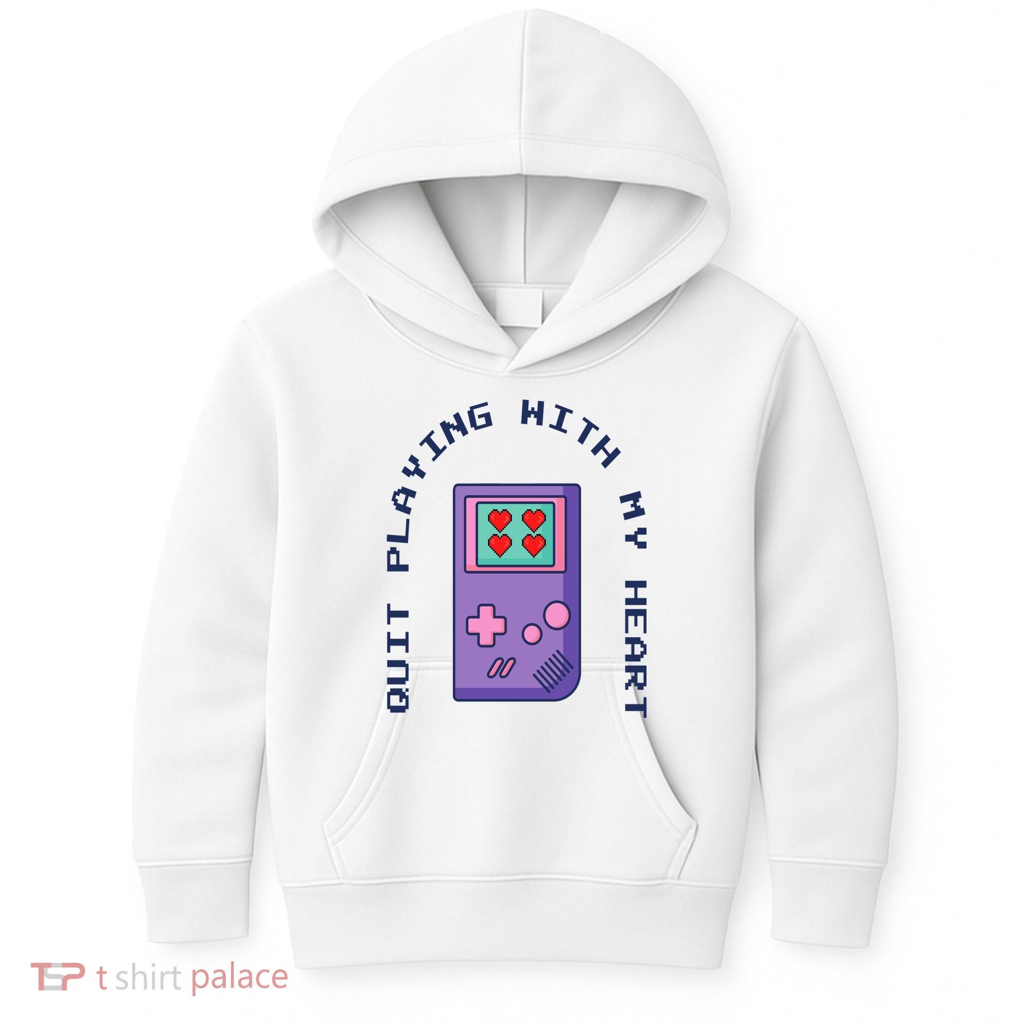 Quit Playing With My Heart Retro Video Game Kids Hoodie
