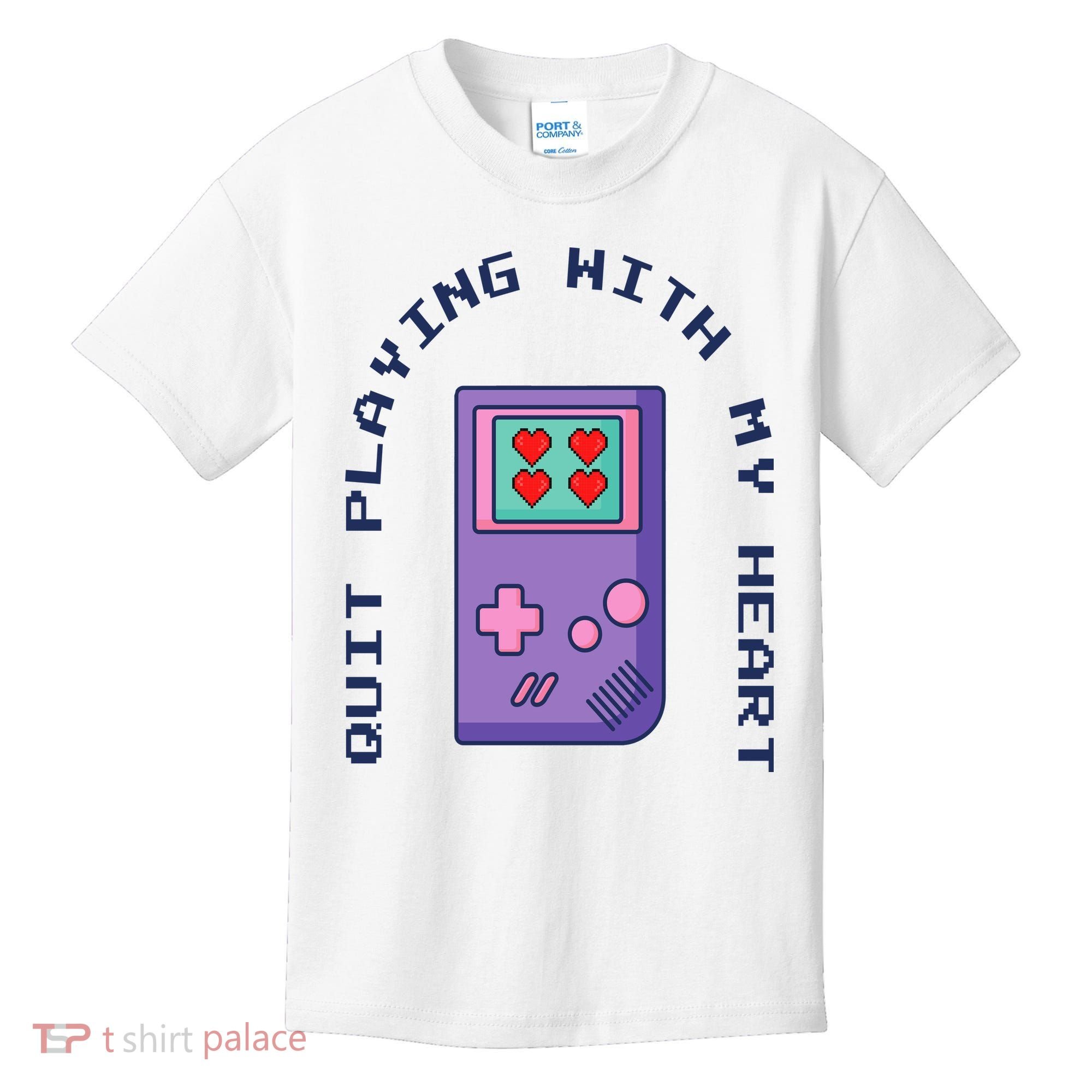 Quit Playing With My Heart Retro Video Game Kids T-Shirt