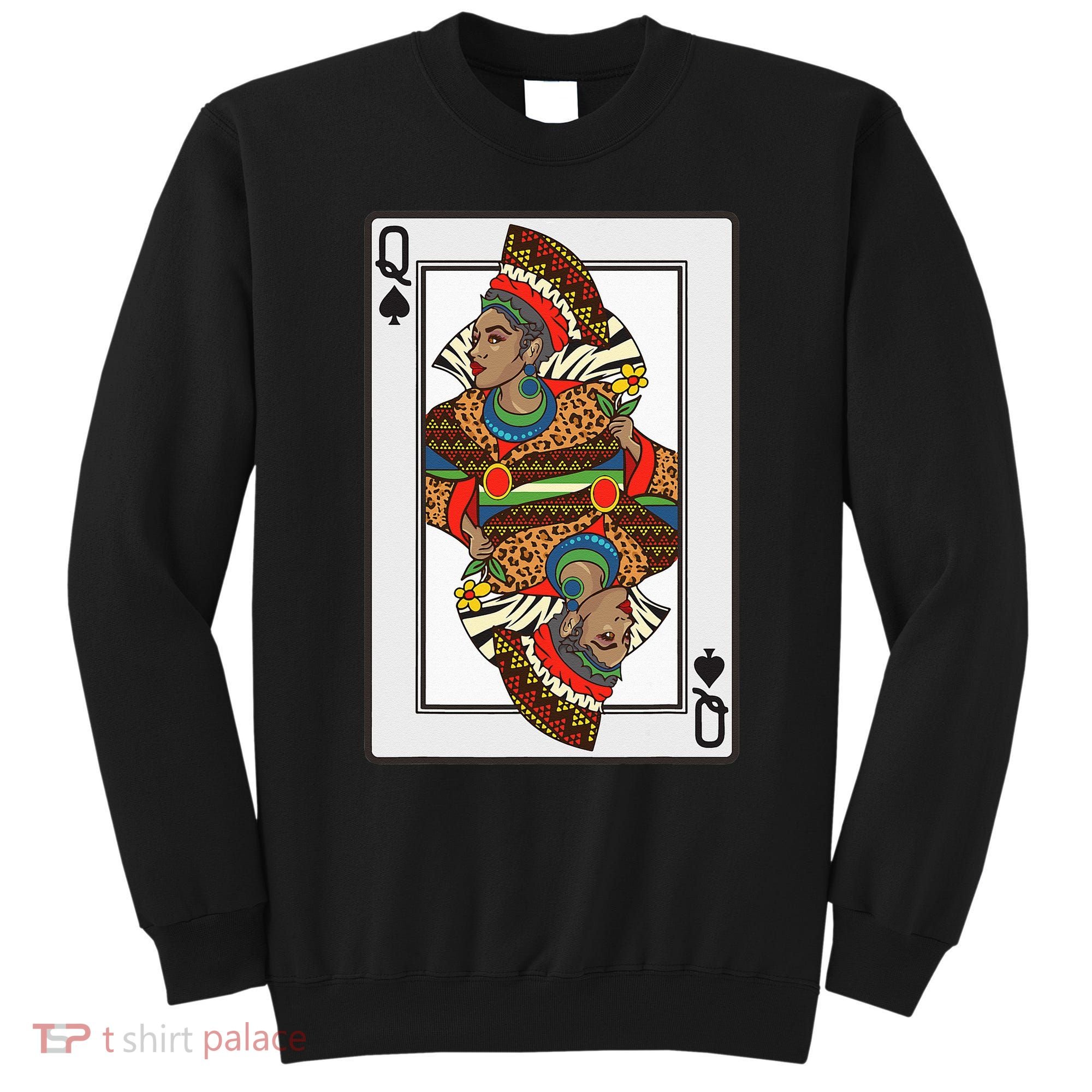 Queen Spades African American Card Halloween Gift Sweatshirt