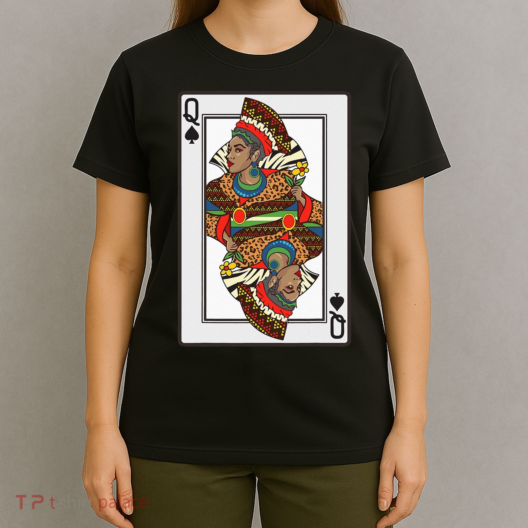 Queen Spades African American Card Halloween Gift T-Shirt