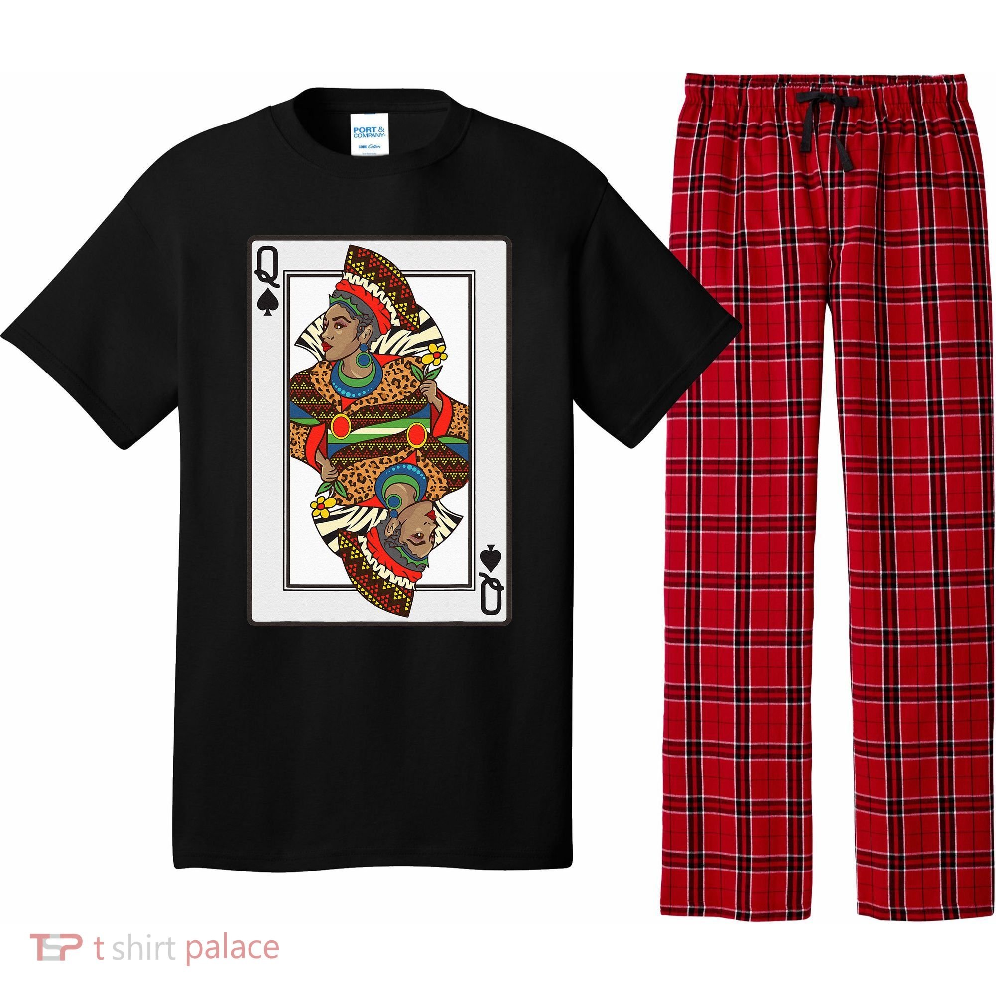 Queen Spades African American Card Halloween Gift Pajama Set