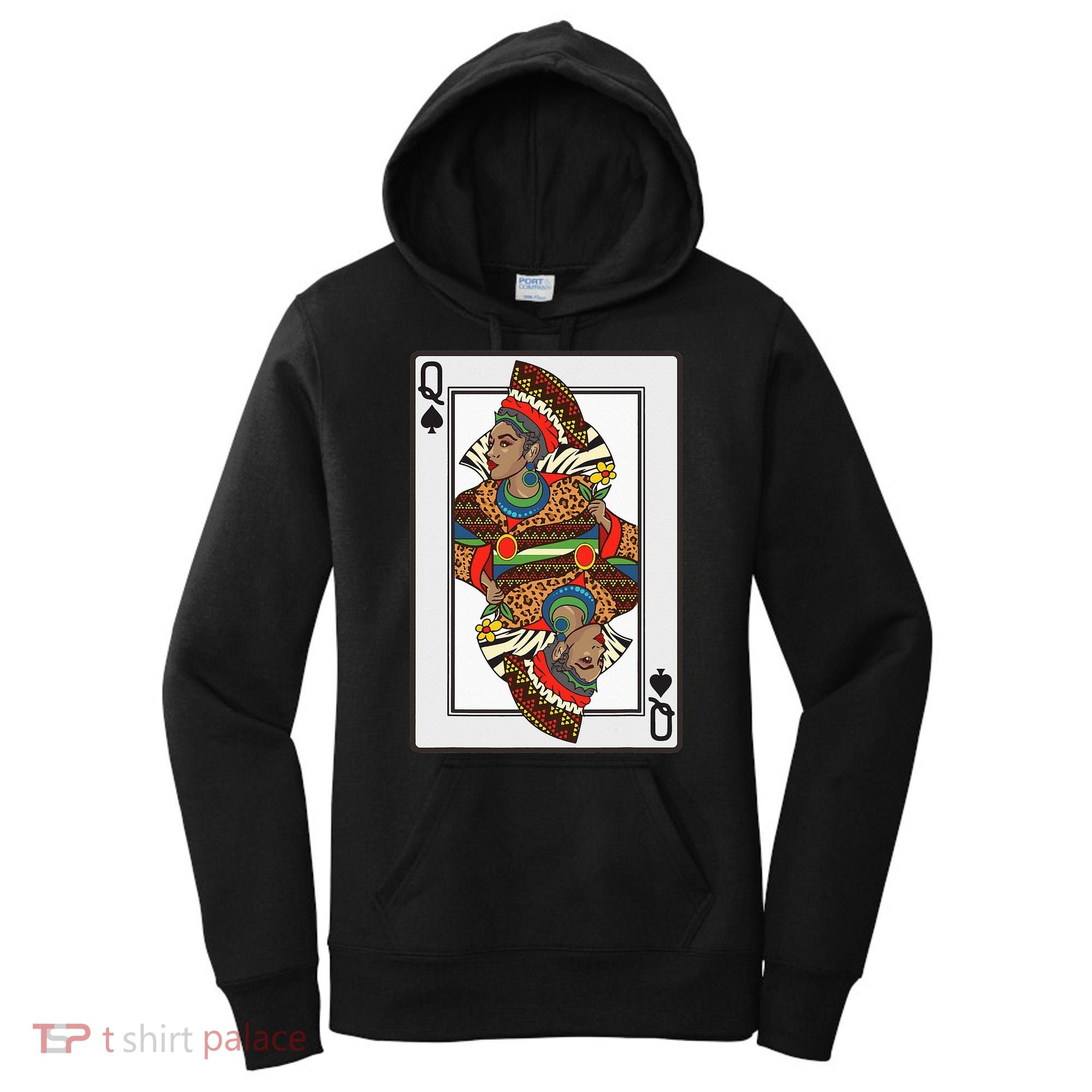 Queen Spades African American Card Halloween Gift Women's Hoodie