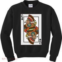 Queen Spades African American Card Halloween Gift Kids Sweatshirt thumb 0