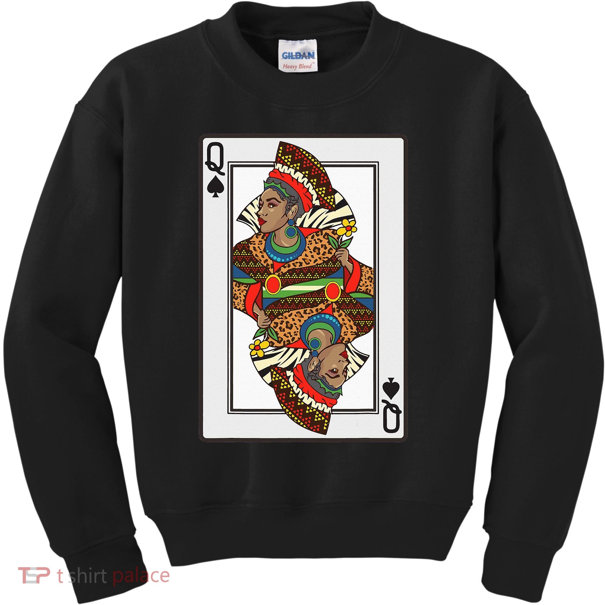 Queen Spades African American Card Halloween Gift Kids Sweatshirt