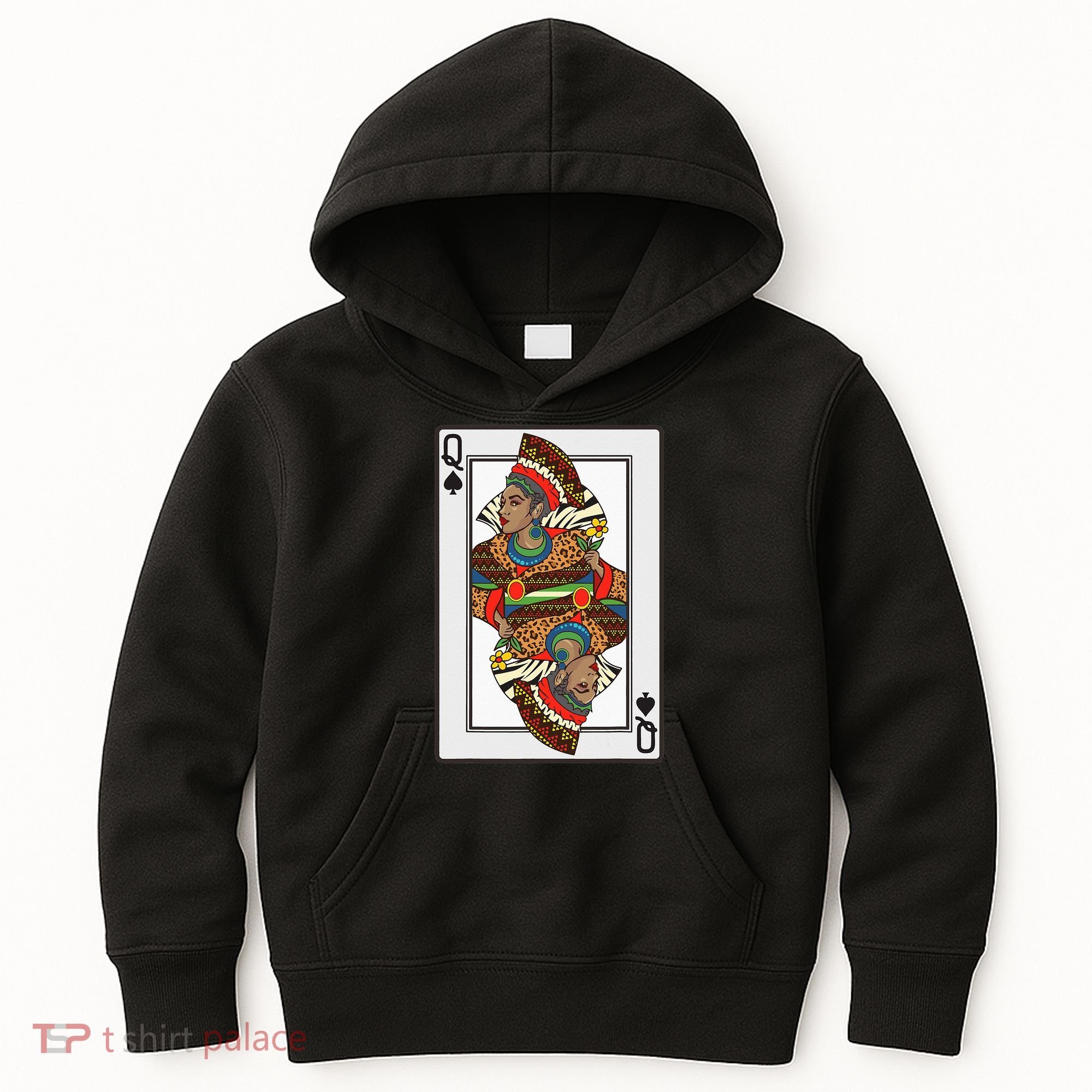 Queen Spades African American Card Halloween Gift Kids Hoodie